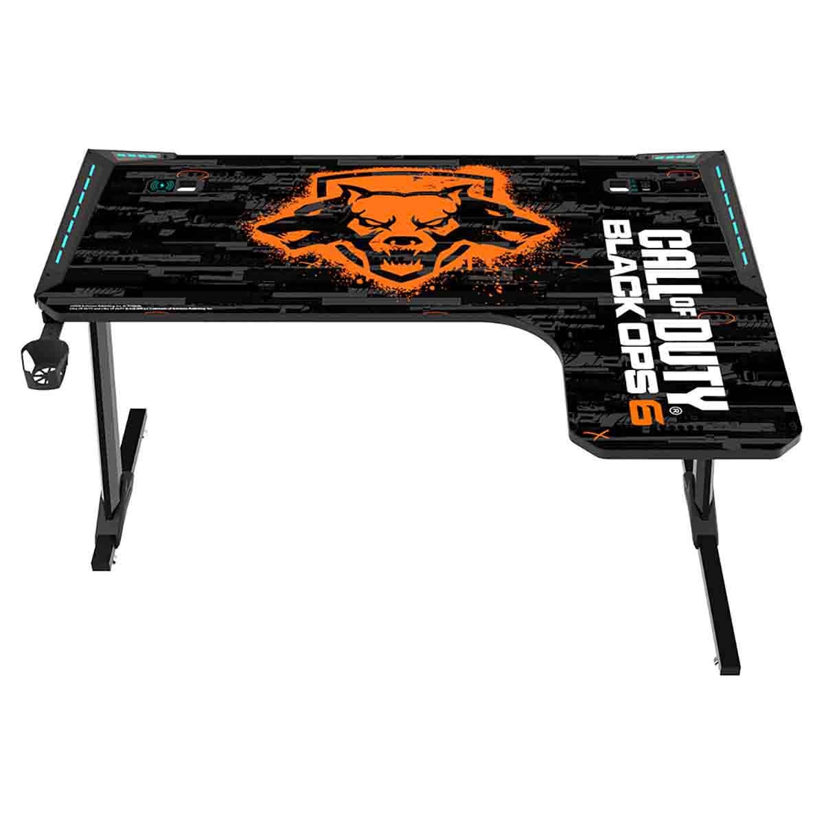 Game On BLKOPS6-RAPTOR-R Call Of Duty Flowing Light Gaming Desk