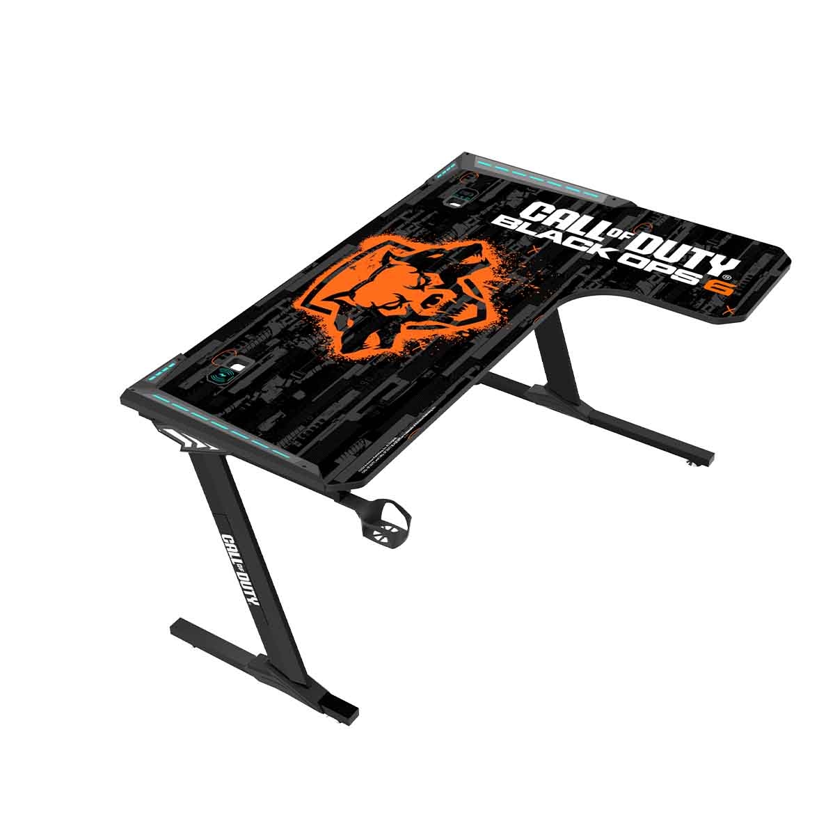 Game On BLKOPS6-RAPTOR-R Call Of Duty Flowing Light Gaming Desk