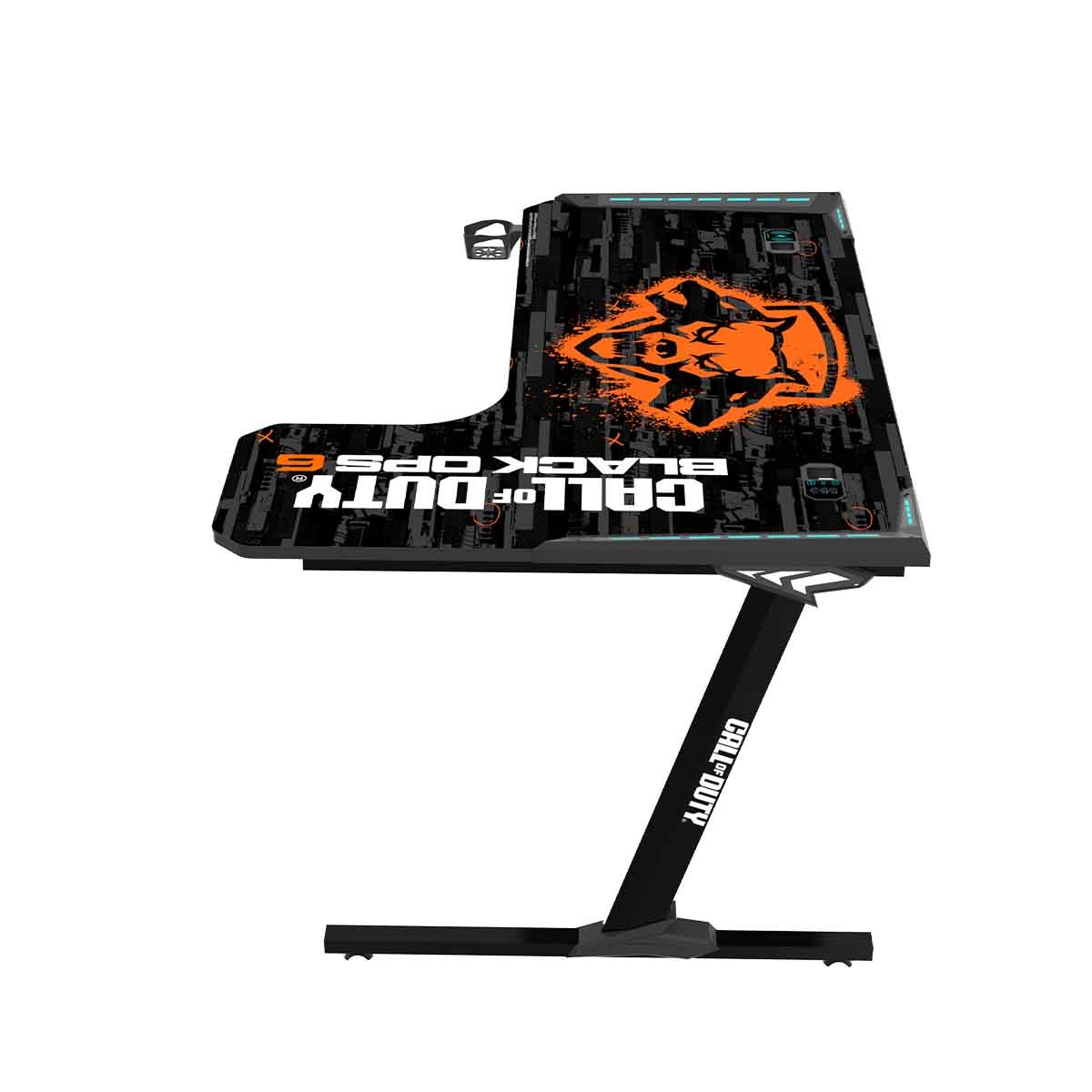 Game On BLKOPS6-RAPTOR-R Call Of Duty Flowing Light Gaming Desk