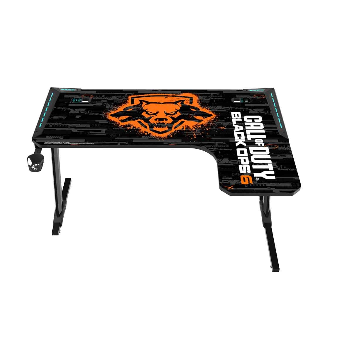 Game On BLKOPS6-RAPTOR-R Call Of Duty Flowing Light Gaming Desk