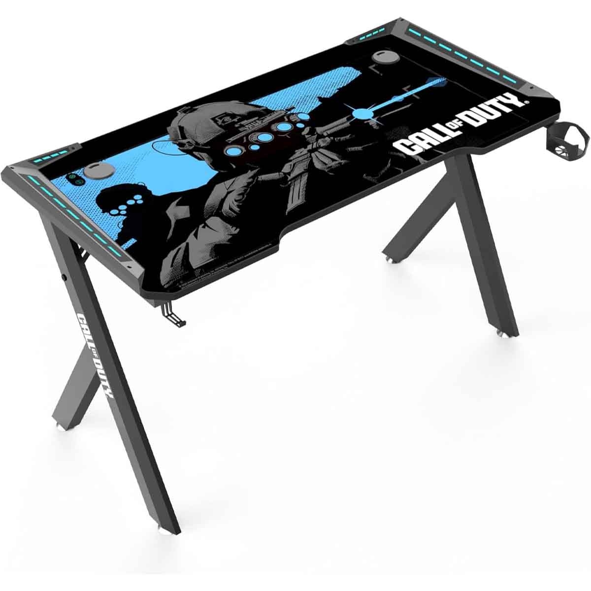 جيم أون مكتب ألعاب Call of Duty بإضاءة RGB متدفقة من سلسلة Hawksbill باللون الأزرق