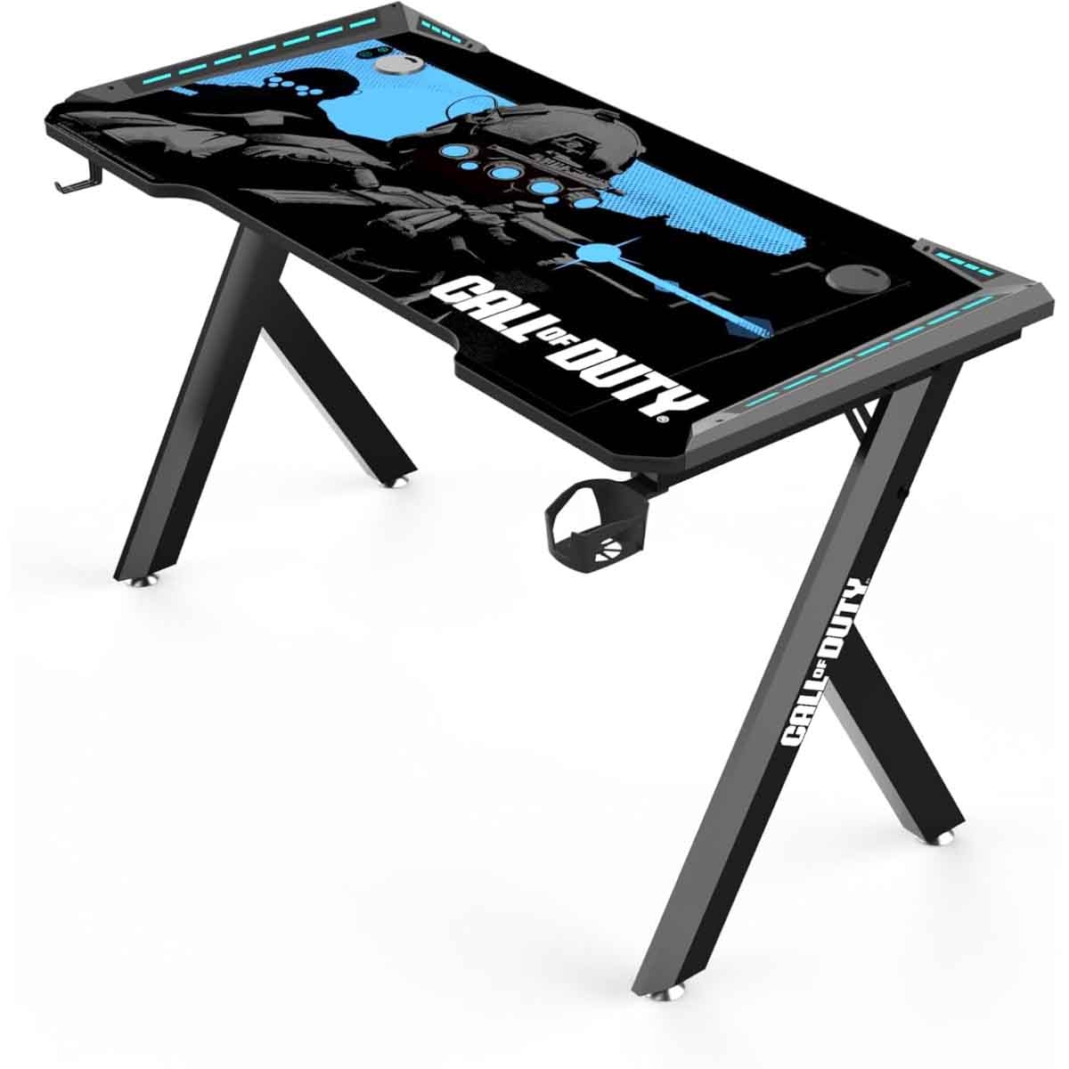 جيم أون مكتب ألعاب Call of Duty بإضاءة RGB متدفقة من سلسلة Hawksbill باللون الأزرق