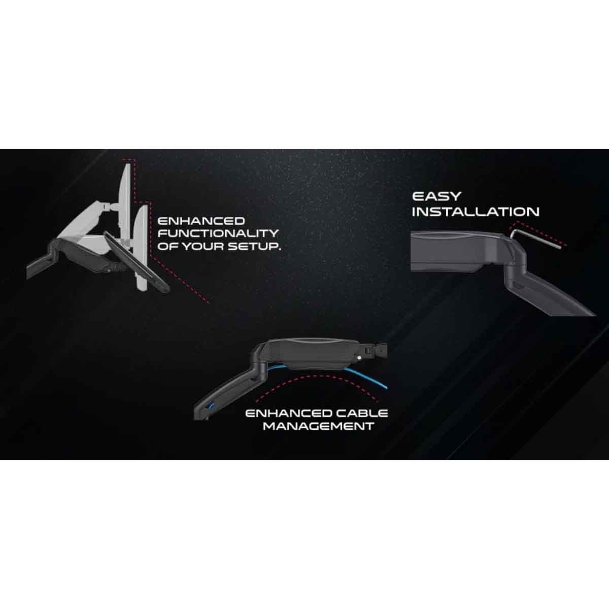 جيم أون حامل شاشتين جداري بنظام نابض مساعد GO-5008 اقتصادي