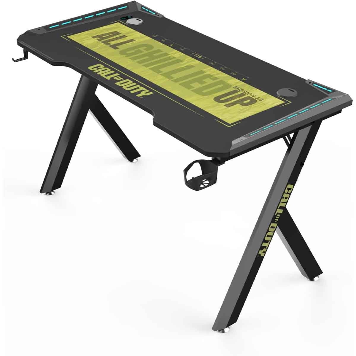 Game On Green Call Of Duty Hawksbill Series RGB Flowing Light Gaming Desk