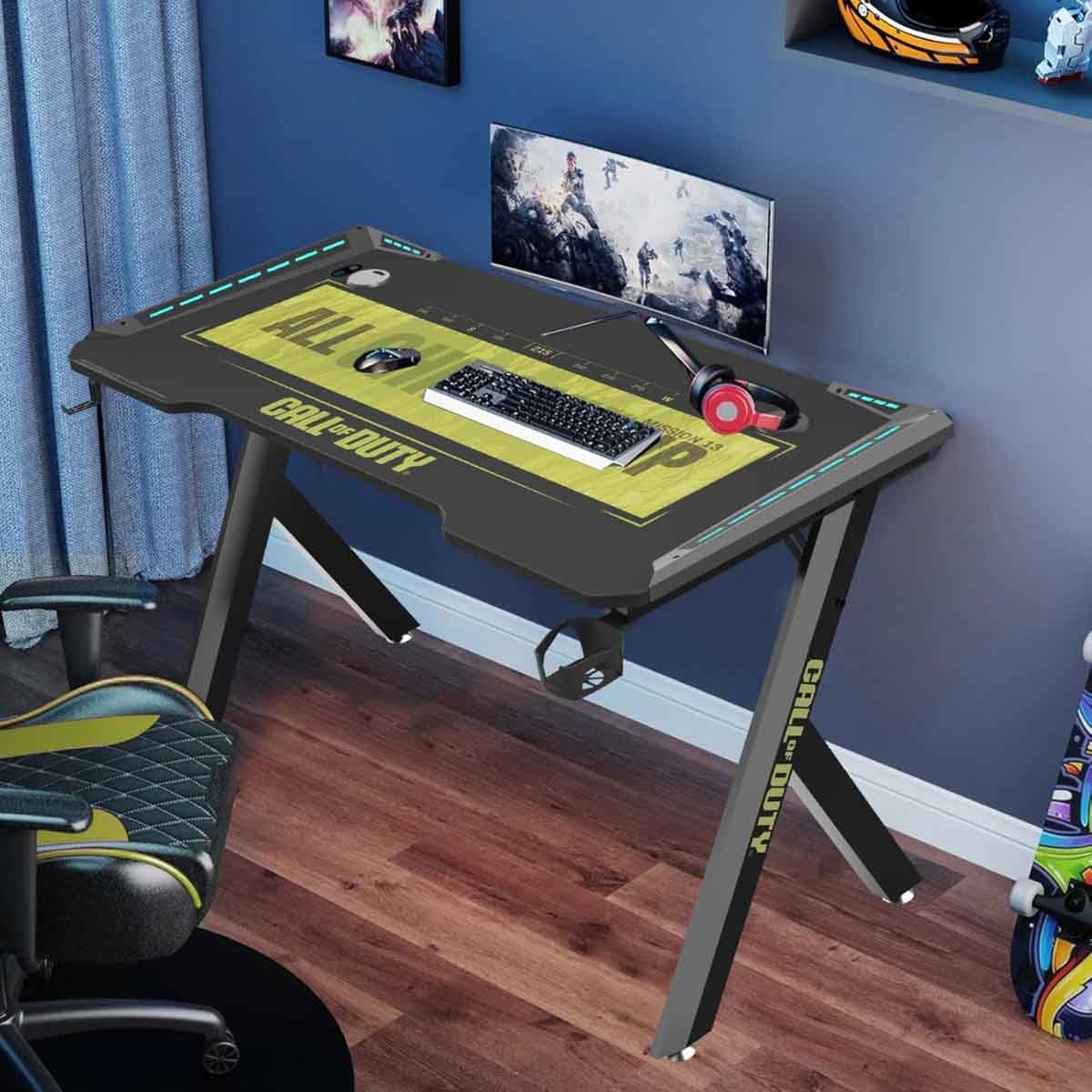 Game On Green Call Of Duty Hawksbill Series RGB Flowing Light Gaming Desk