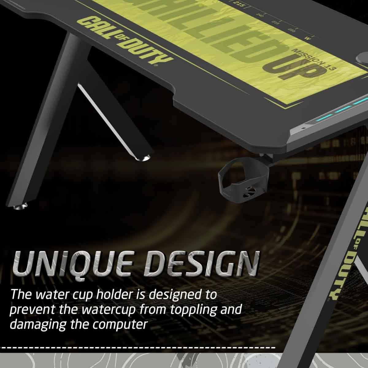 Game On Green Call Of Duty Hawksbill Series RGB Flowing Light Gaming Desk