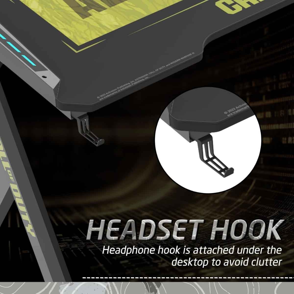 Game On Green Call Of Duty Hawksbill Series RGB Flowing Light Gaming Desk