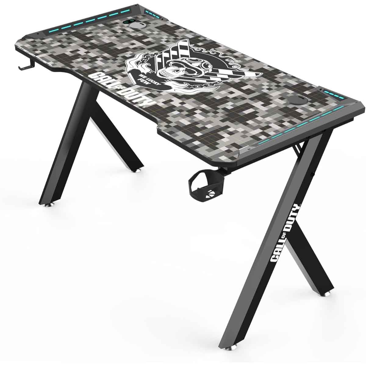 Game On Grey Call Of Duty Hawksbill Series RGB Flowing Light Gaming Desk