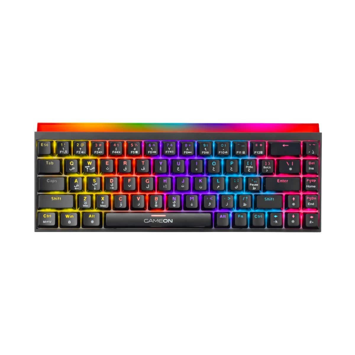 Game On Primex Series 60% Red Switch RGB English/Arabic Wired Mechanical Gaming Keyboard