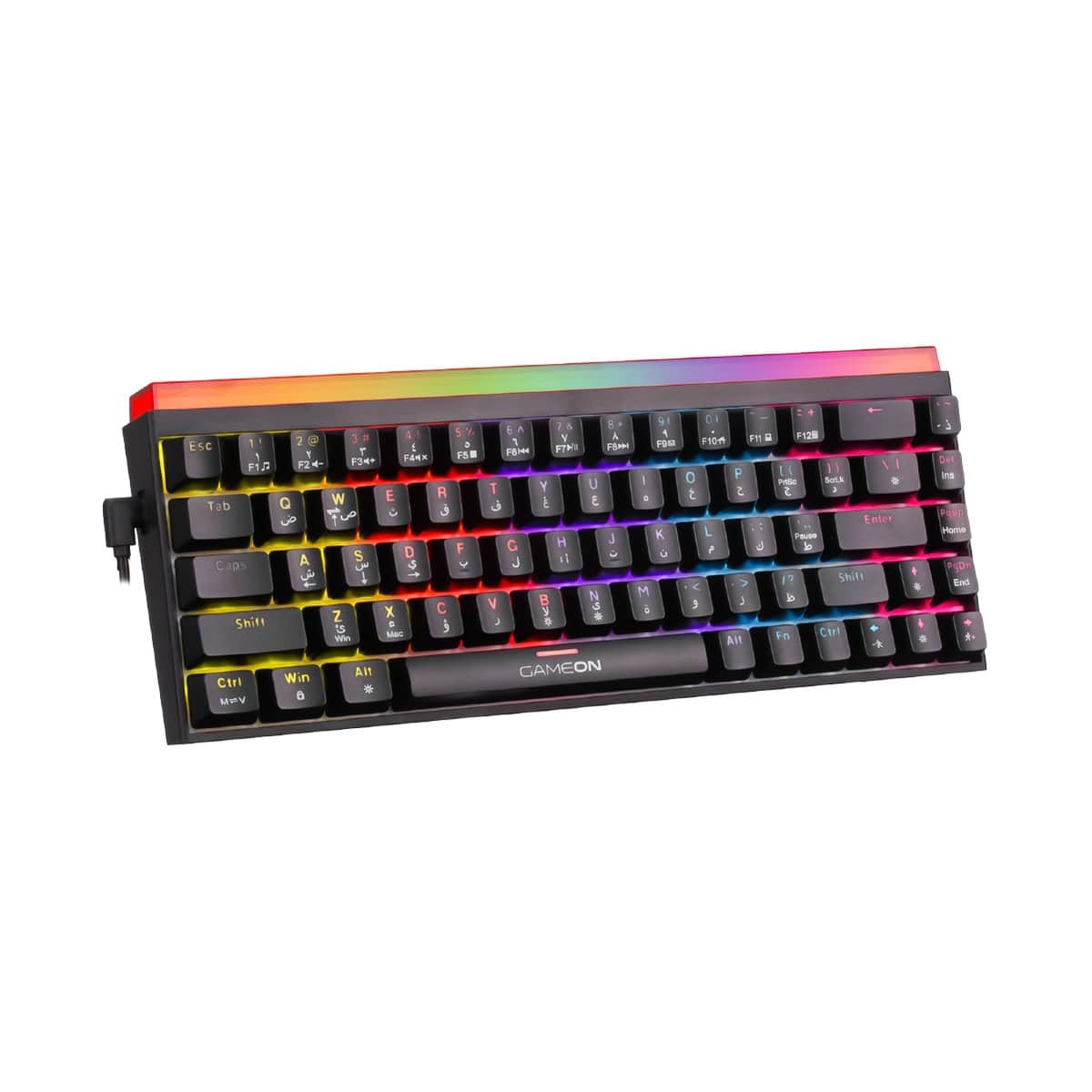 Game On Primex Series 60% Red Switch RGB English/Arabic Wired Mechanical Gaming Keyboard