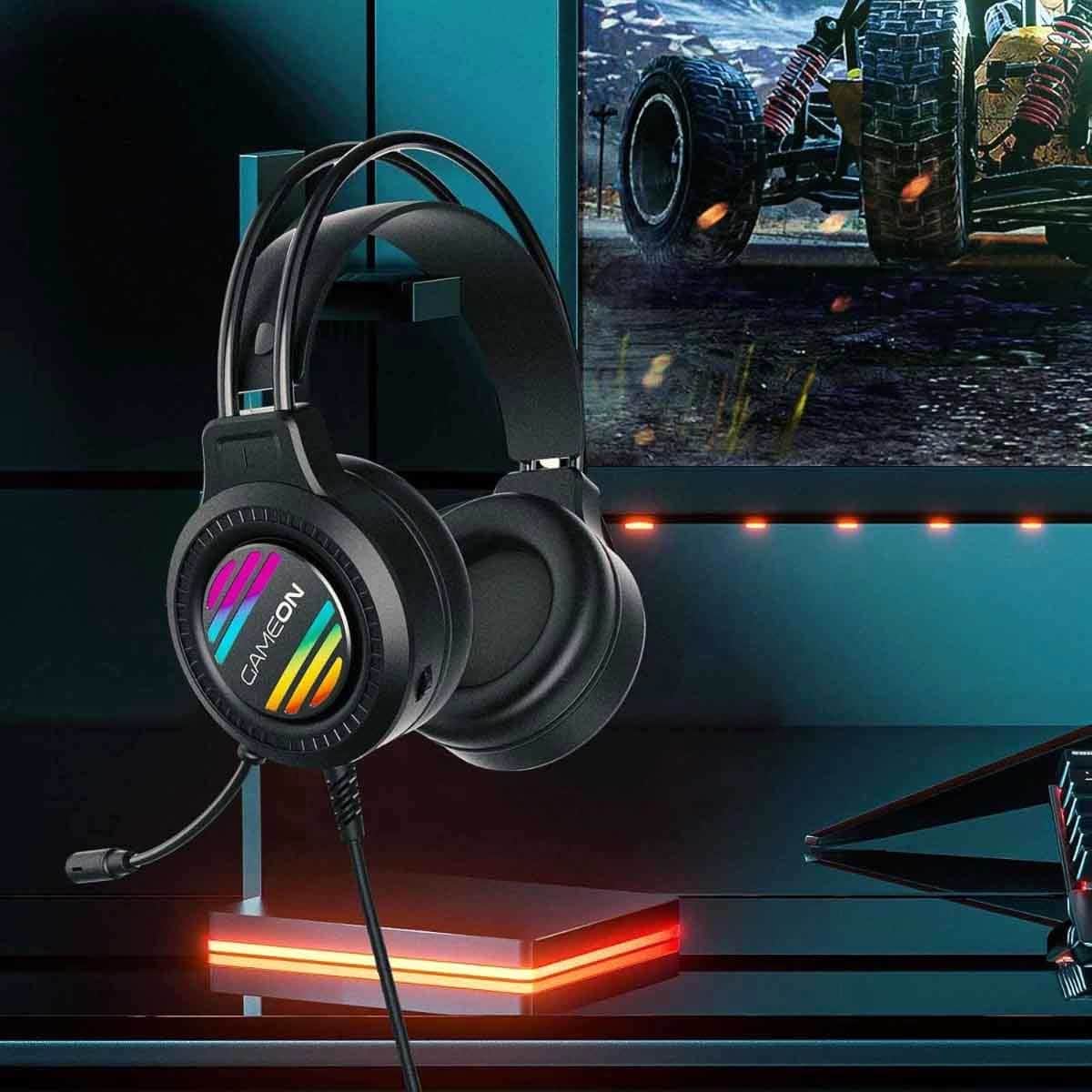 Game On Ravenstrike Gaming Headset & 24" GOE24FHD165 Gaming Monitor with Florpad Hyper Beast Mat Bundle