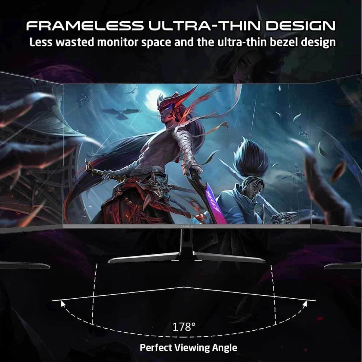 Game On Ravenstrike Gaming Headset & 27" GOPS27180IPS Gaming Monitor with Florpad Arctic Mat Bundle