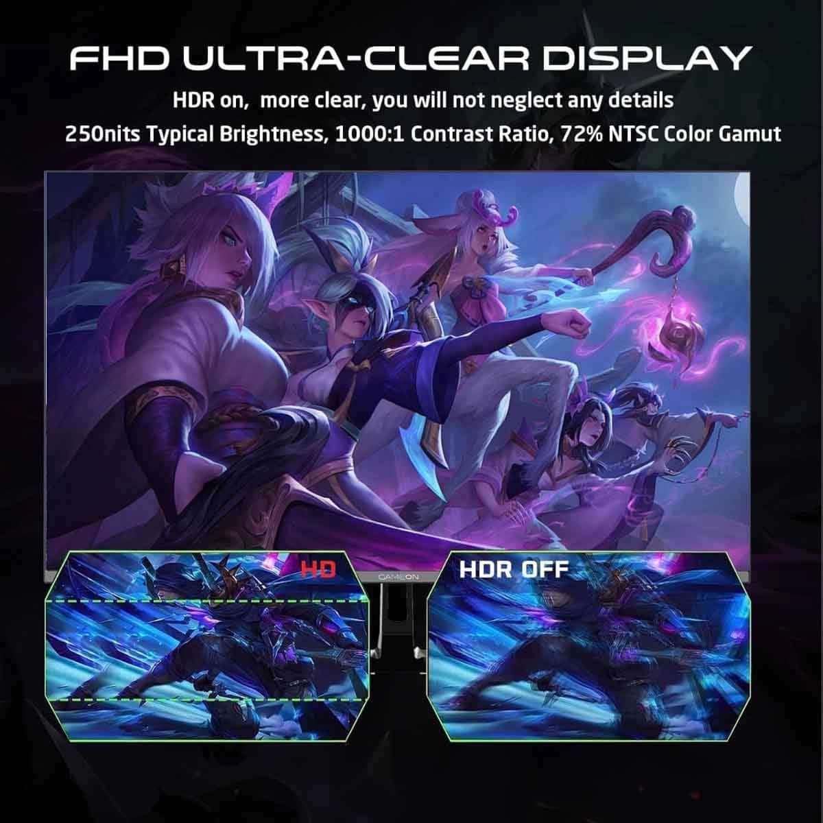 Game On Ravenstrike Gaming Headset & 27" GOPS27180IPS Gaming Monitor with Florpad Arctic Mat Bundle