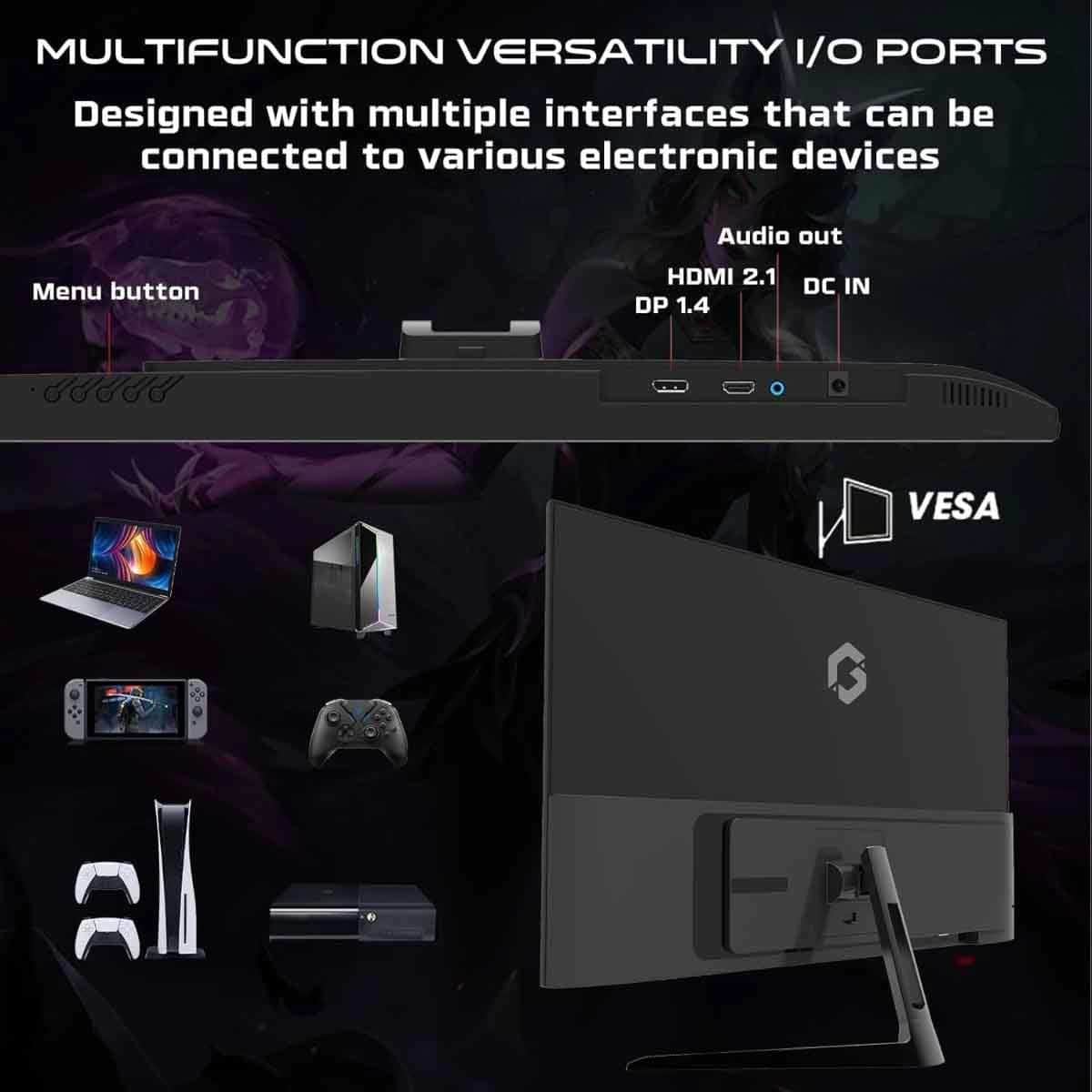 Game On Ravenstrike Gaming Headset & 27" GOPS27180IPS Gaming Monitor with Florpad Arctic Mat Bundle