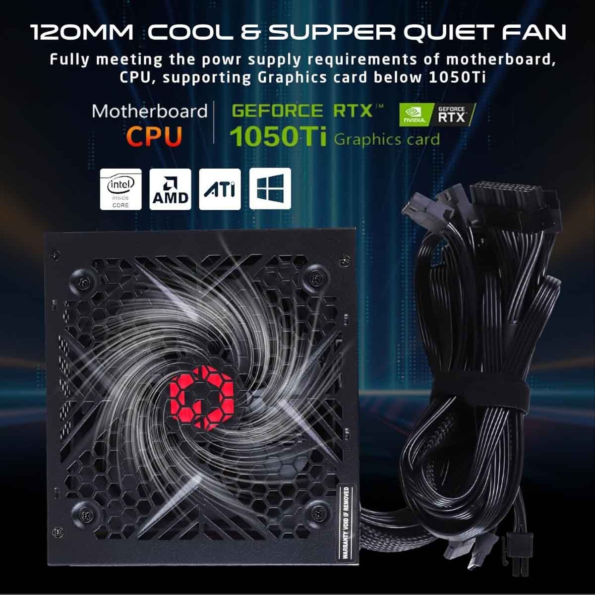 Game On SPY2 650 Watts 80 Plus Bronze Gaming Power Supply