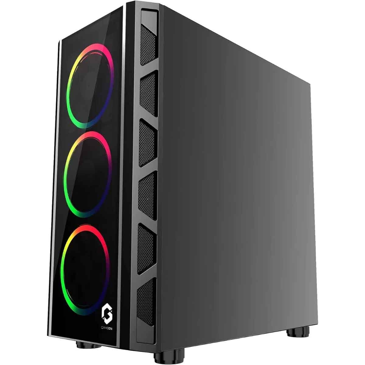 جيم أون كيس كمبيوتر ألعاب Mid Tower بإضاءة RGB ثابتة من سلسلة Trident II