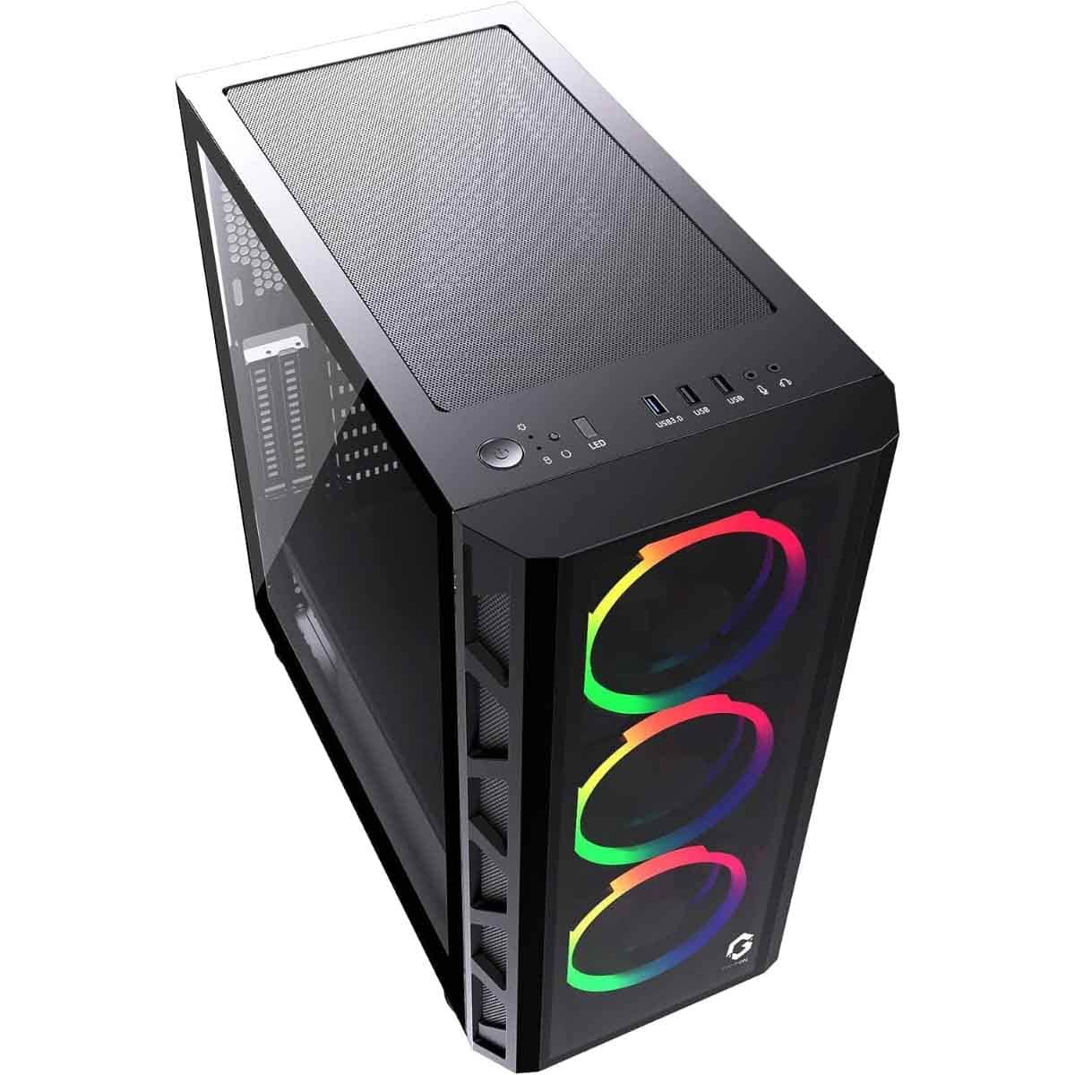 Game On Trident II Fixed RGB Mid Tower Gaming PC Case