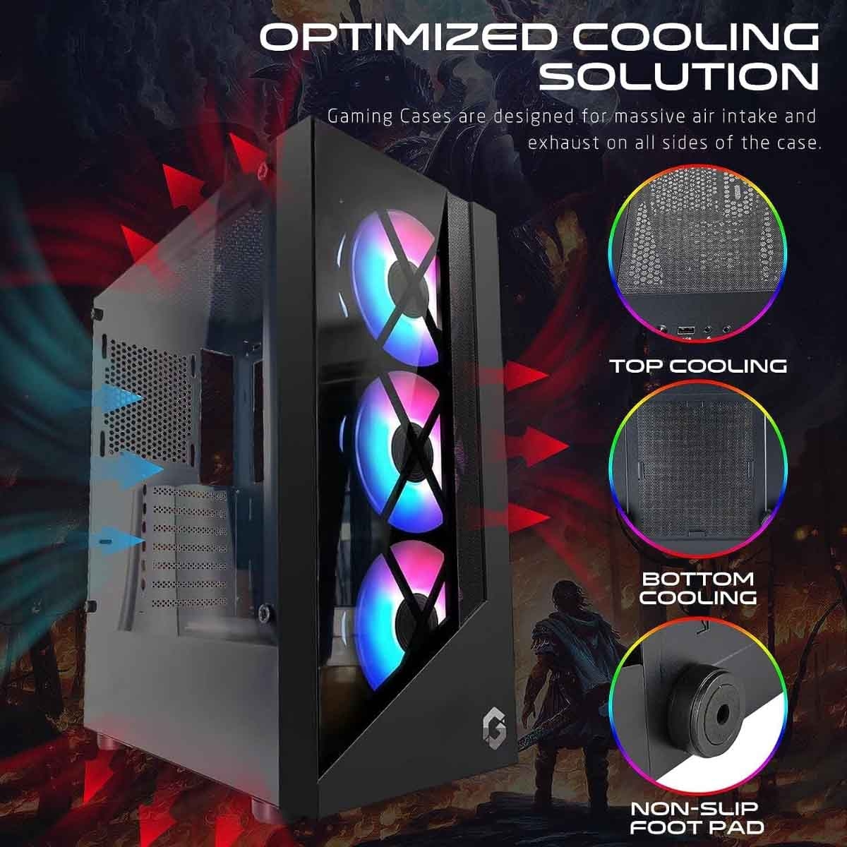 Game On Trident II G-Series Mid Tower Gaming PC Case