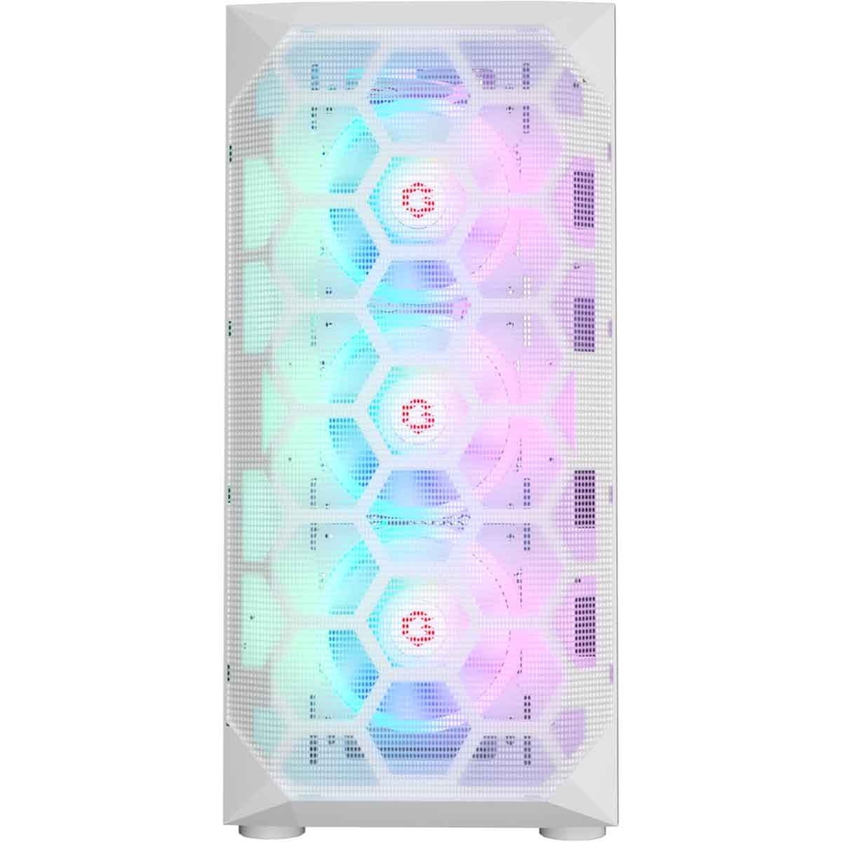 Game On White Emperor Arctic I Series Mid Tower Gaming PC Case