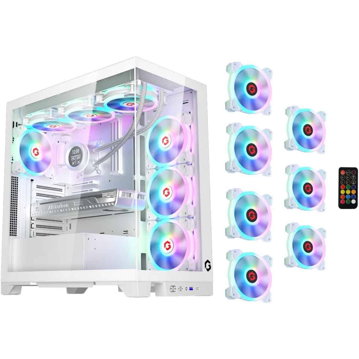 Game On White Emperor Arctic IV Series Mid Tower Gaming PC Case