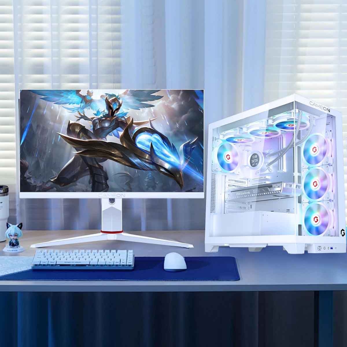 Game On White Emperor Arctic IV Series Mid Tower Gaming PC Case