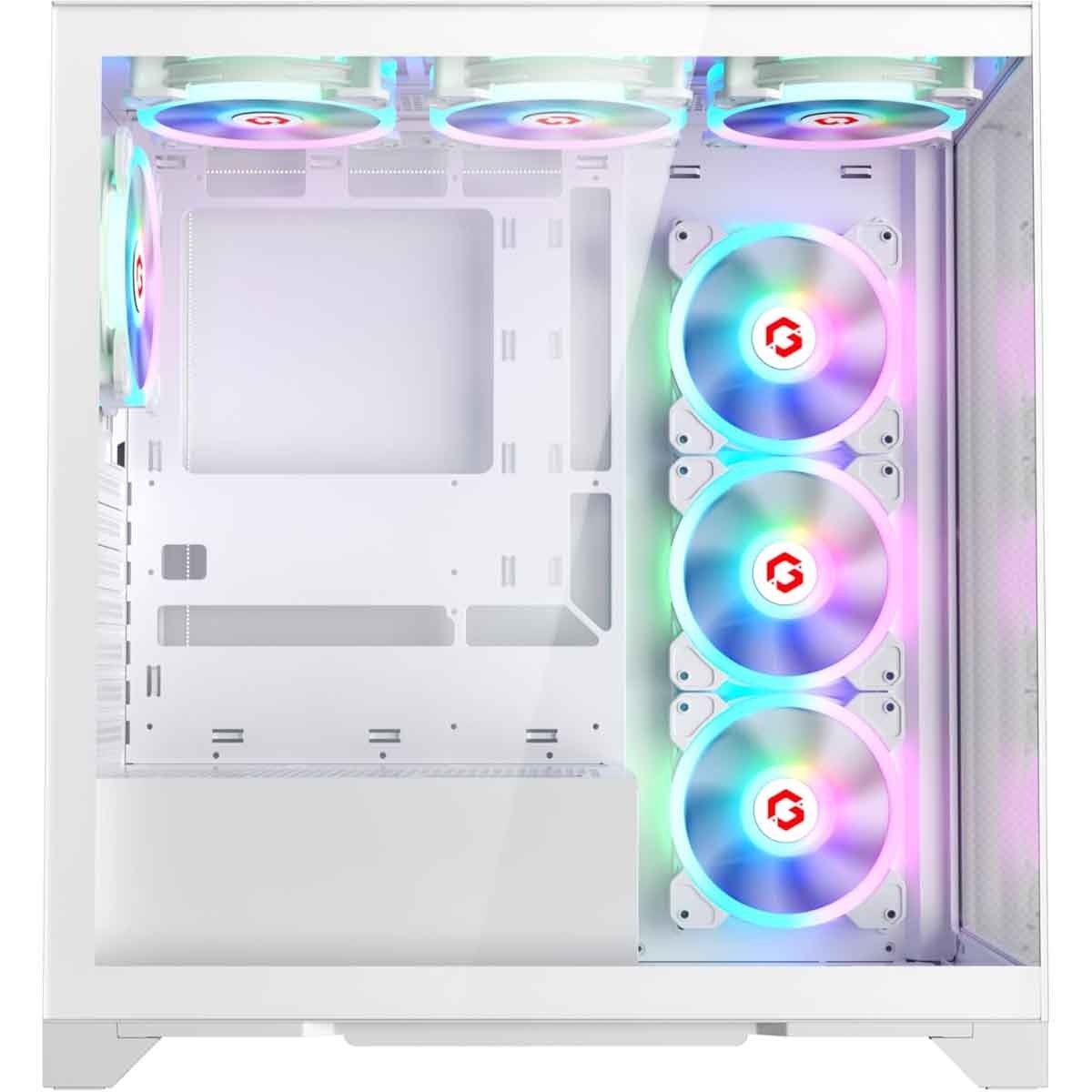Game On White Emperor Arctic IV Series Mid Tower Gaming PC Case