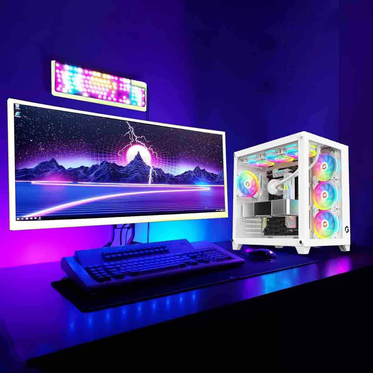 Game On White Emperor Arctic Series Mid Tower Gaming PC Case