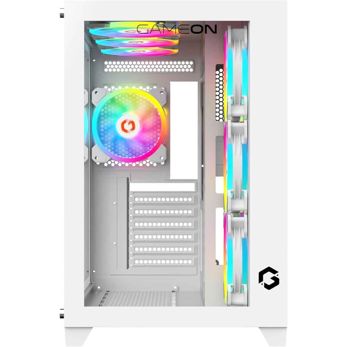 Game On White Emperor Arctic Series Mid Tower Gaming PC Case