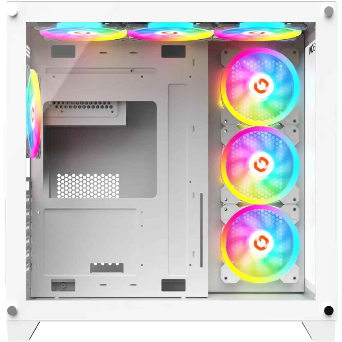 Game On White Emperor Arctic Series Mid Tower Gaming PC Case