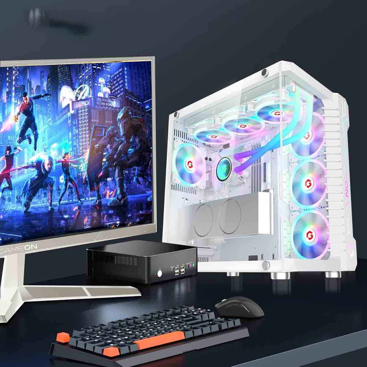 جيم أون كيس كمبيوتر متوسط الحجم للألعاب من سلسلة Emperor Midnight III باللون الأسود