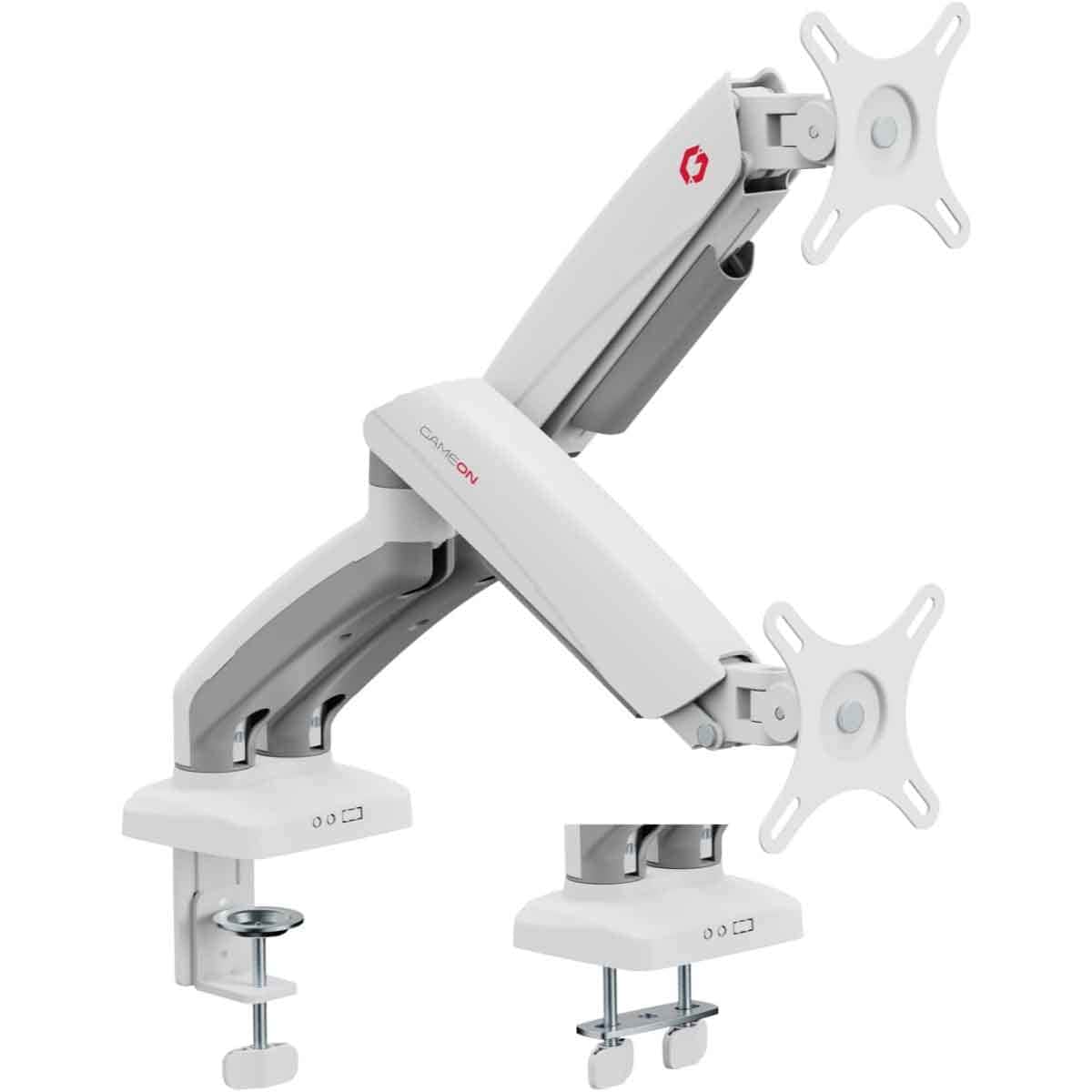 Game On White GO-5450 Dual Monitor Arm Stand