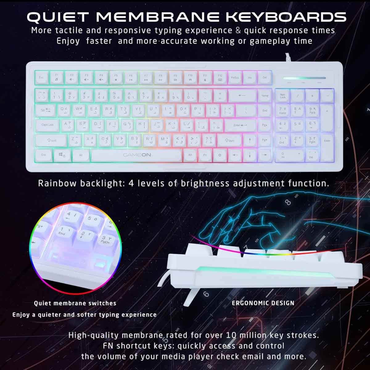 Game On White GO-CYPHERW-XL All-In-One Gaming Bundle