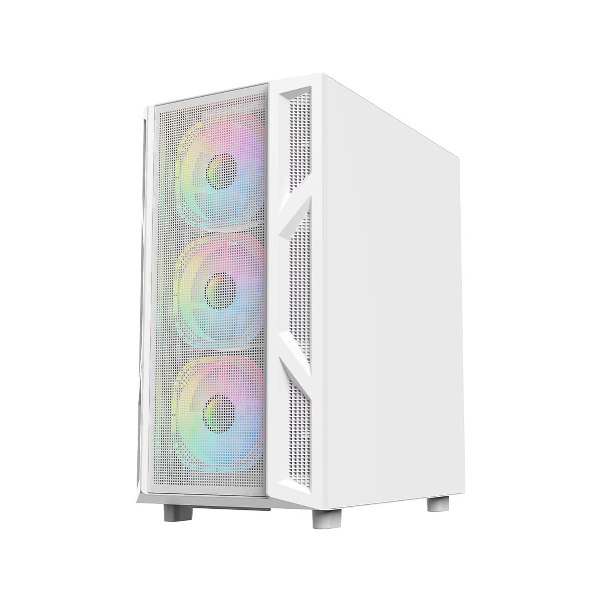 Game On White Trident IV-A Powerforge Series 750W PSU Mid Tower Gaming PC Case