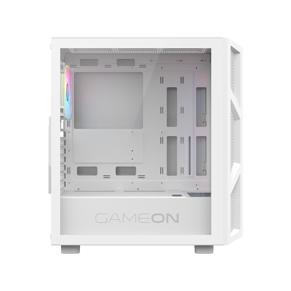 Game On White Trident IV-A Powerforge Series 750W PSU Mid Tower Gaming PC Case