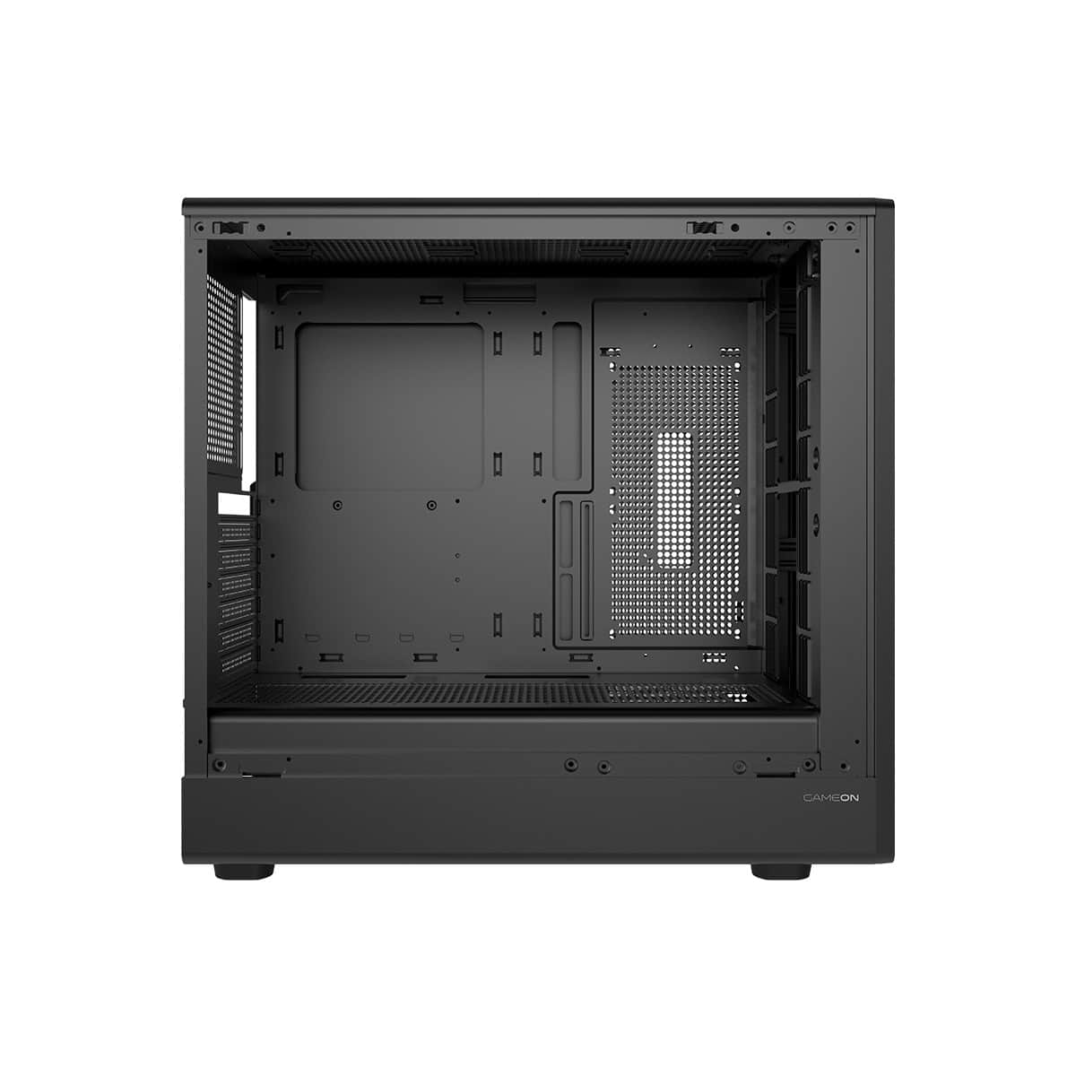 Game On Wood/Black Timber Midnight I Series ARGB Mid Tower Gaming PC Case
