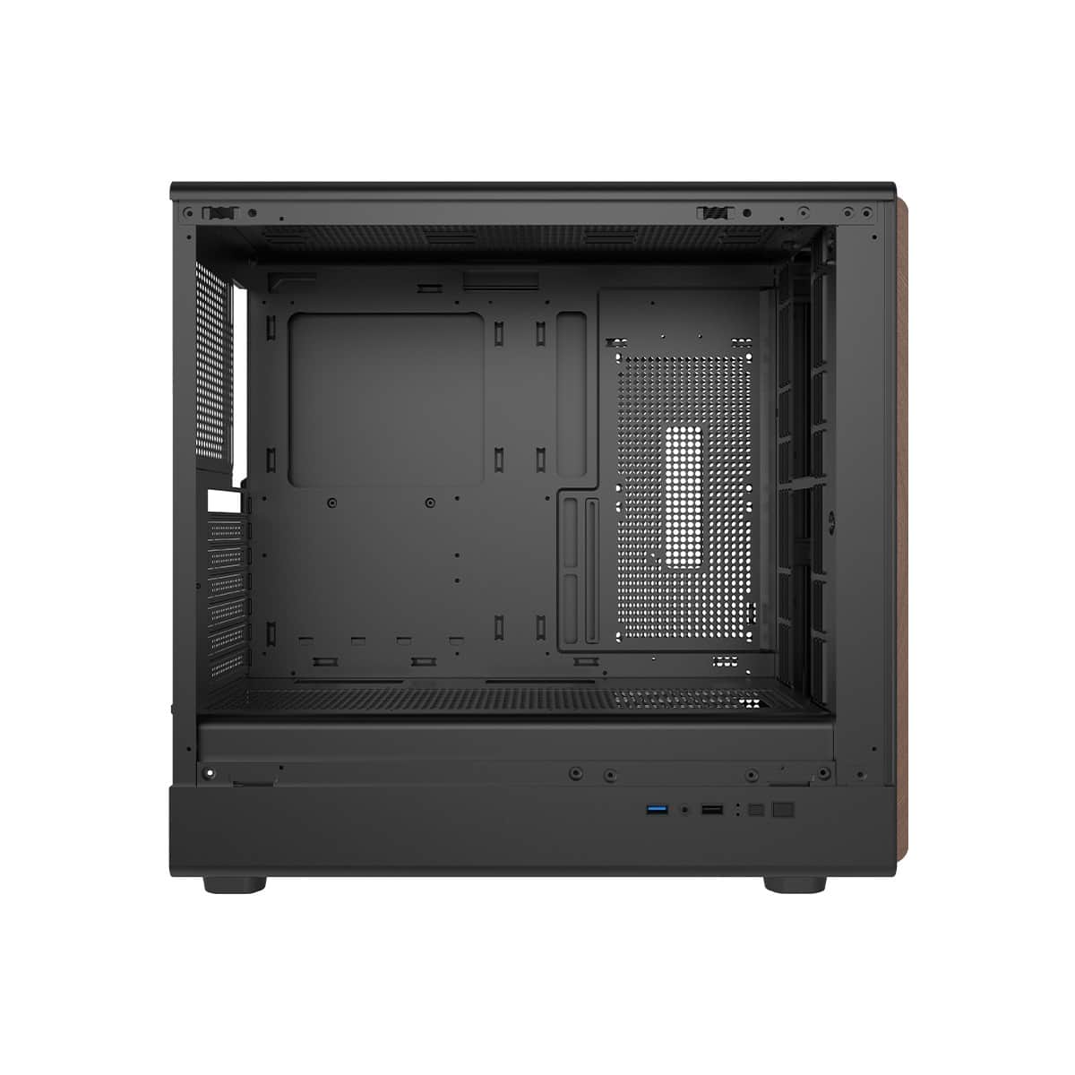 Game On Wood/Black Timber Midnight Series ARGB PWM Mid Tower Gaming PC Case