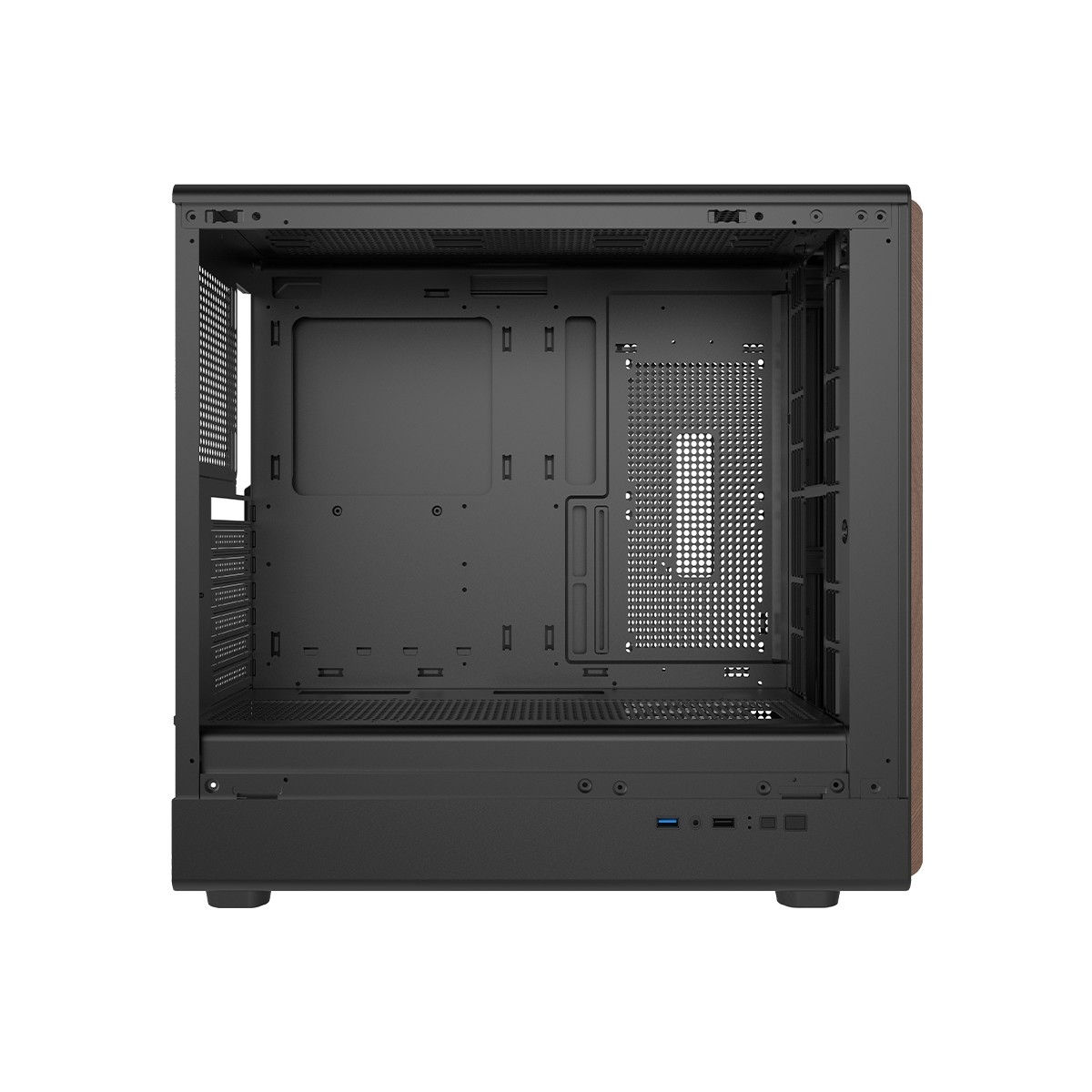 Game On Wood/Black Timber Midnight Series ARGB PWM Mid Tower Gaming PC Case
