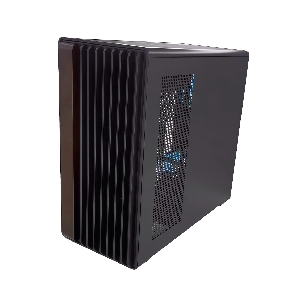 Game On Wood/Black Timber Midnight Series ARGB PWM Mid Tower Gaming PC Case