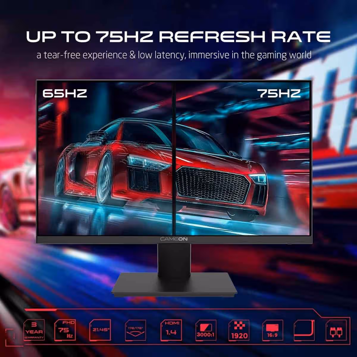 Game On 22" GOB22FHD75VA FHD 75Hz VA Gaming Monitor