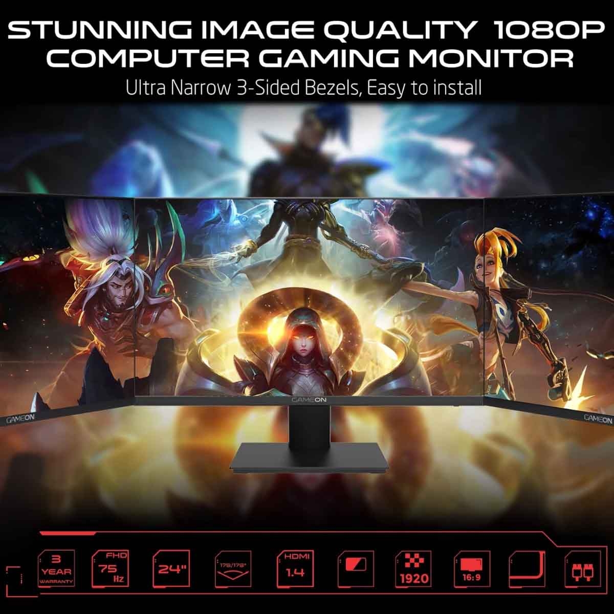 جيم أون شاشة ألعاب FHD بحجم 24" 75Hz IPS موديل GOB24FHD75IPS