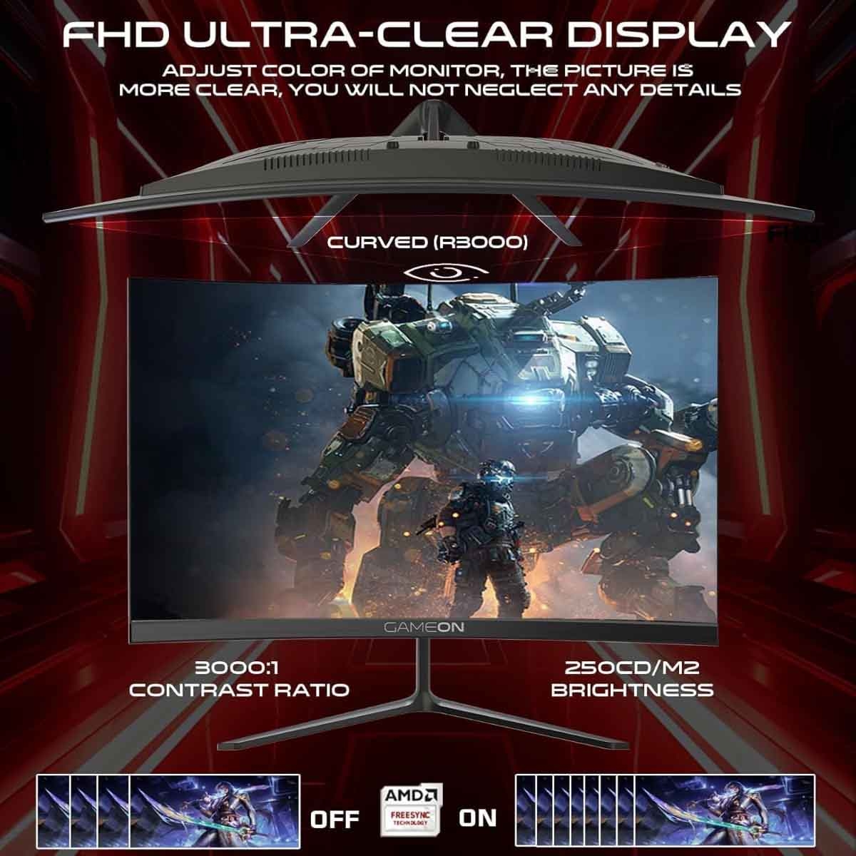 Game On 24" GOC24F180VA Curved FHD 180Hz VA Gaming Monitor