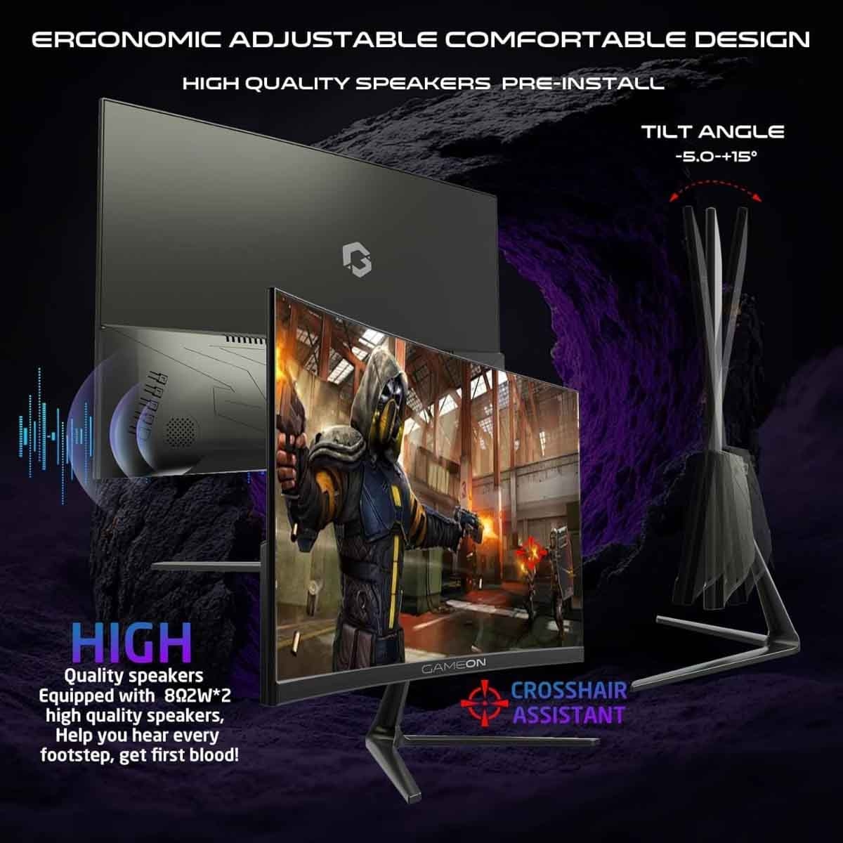 Game On 24" GOC24F180VA Curved FHD 180Hz VA Gaming Monitor