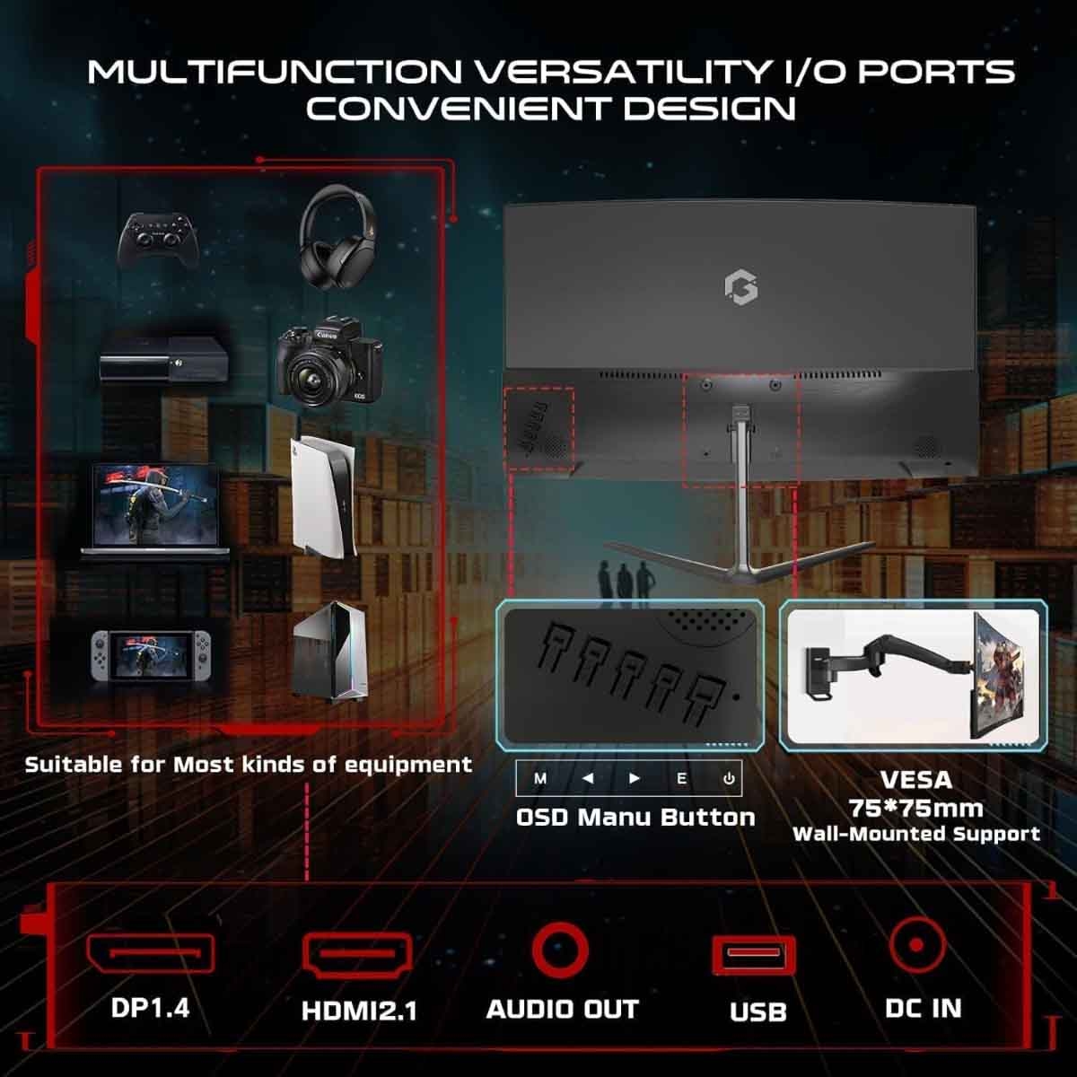 Game On 24" GOC24F180VA Curved FHD 180Hz VA Gaming Monitor