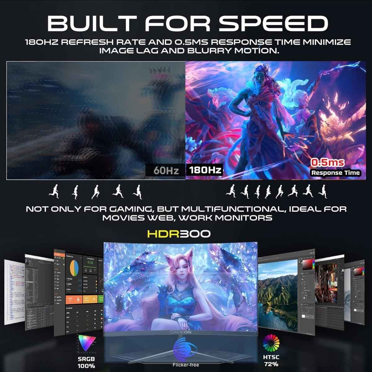 Game On 27" GOC27Q180VA Curved QHD 180Hz VA Gaming Monitor