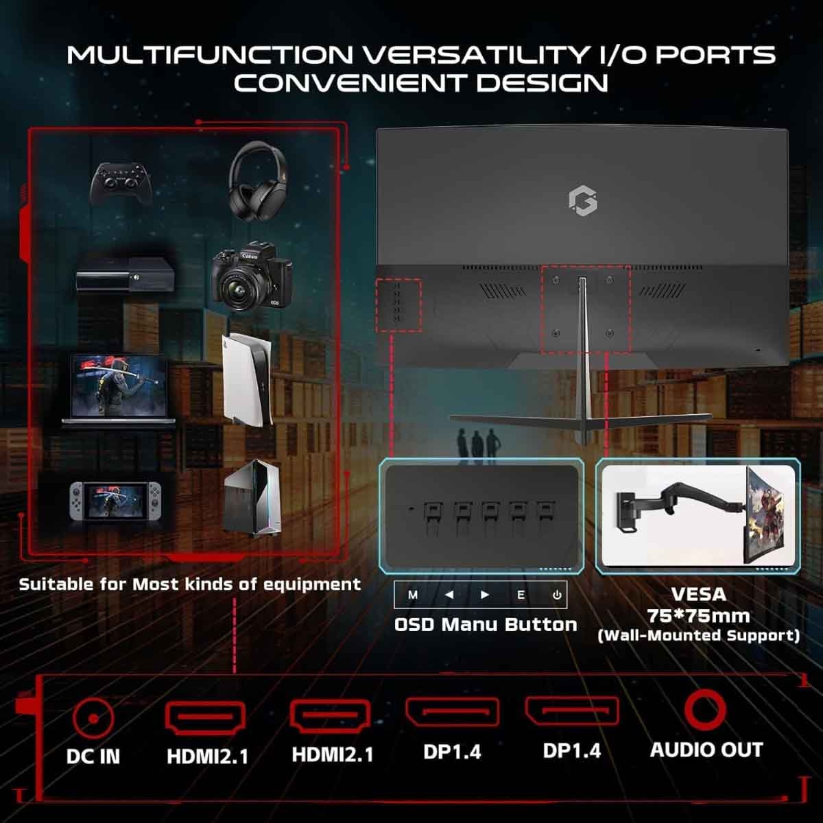 Game On 27" GOC27Q180VA Curved QHD 180Hz VA Gaming Monitor