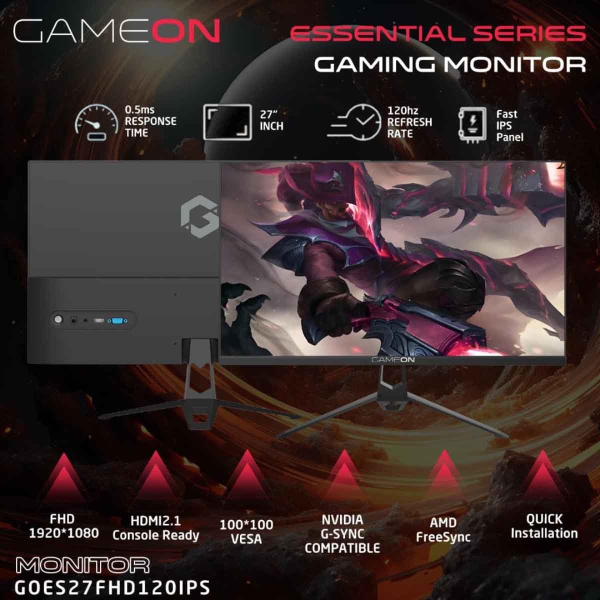 Game On 27" GOES27FHD120IPS FHD 120Hz IPS Gaming Monitor