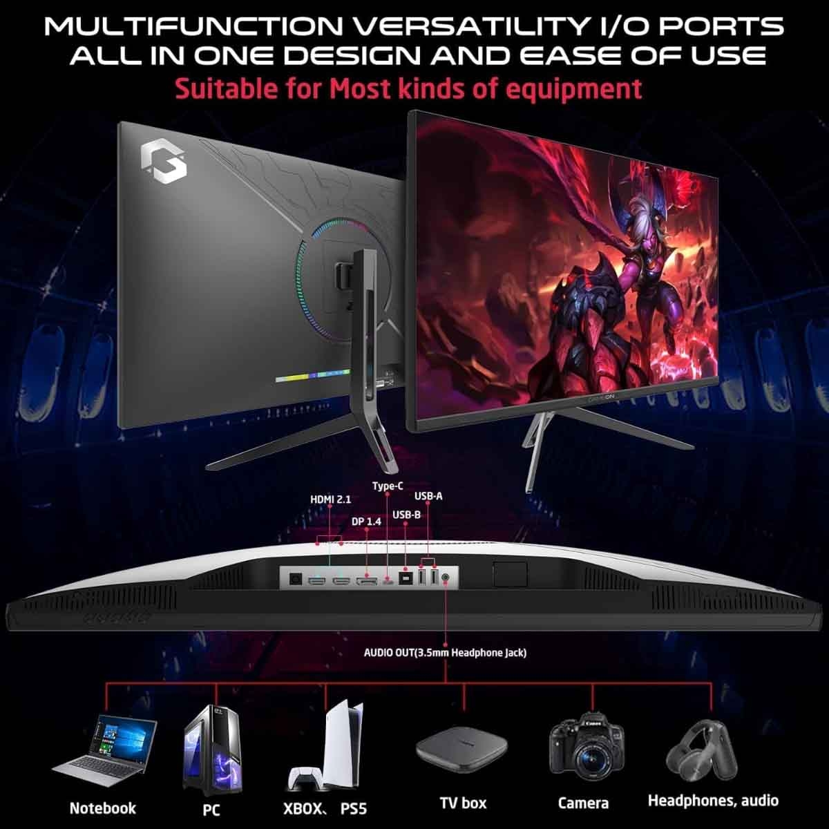 جيم أون شاشة ألعاب UHD بحجم 32" 144Hz IPS موديل GOP32UHD144IPS