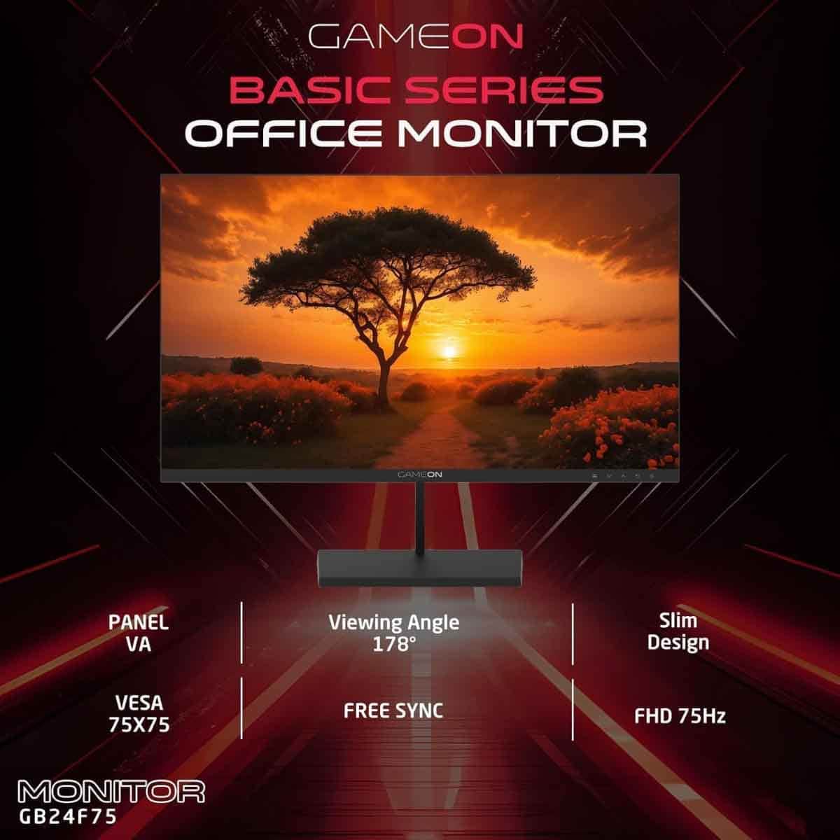 جيم أون شاشة ألعاب FHD بحجم 24" 75Hz VA سوداء موديل GB24F75