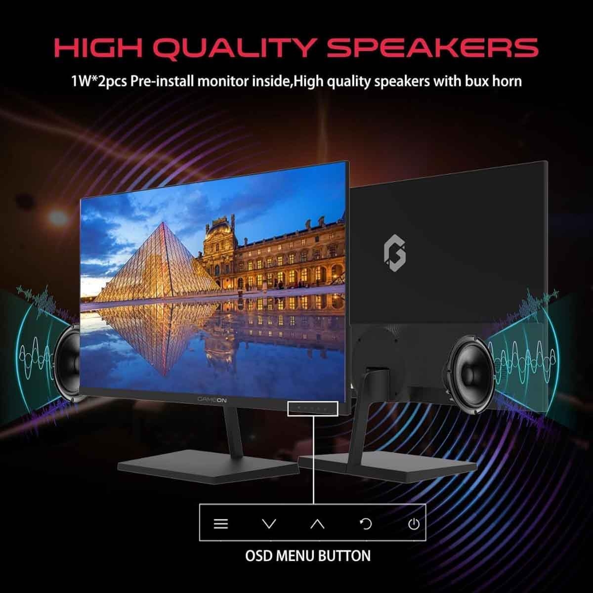 Game On Black 24" GB24F75 FHD 75Hz VA Gaming Monitor