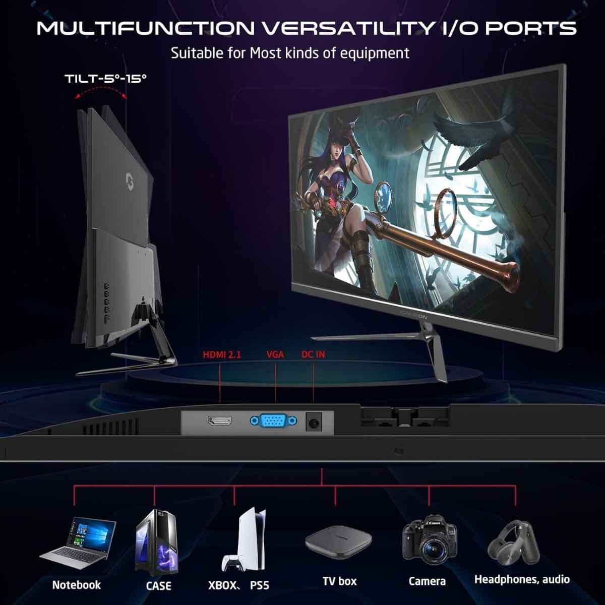 جيم أون شاشة ألعاب FHD بحجم 24" 120Hz IPS سوداء موديل GOES24FHD120IPS
